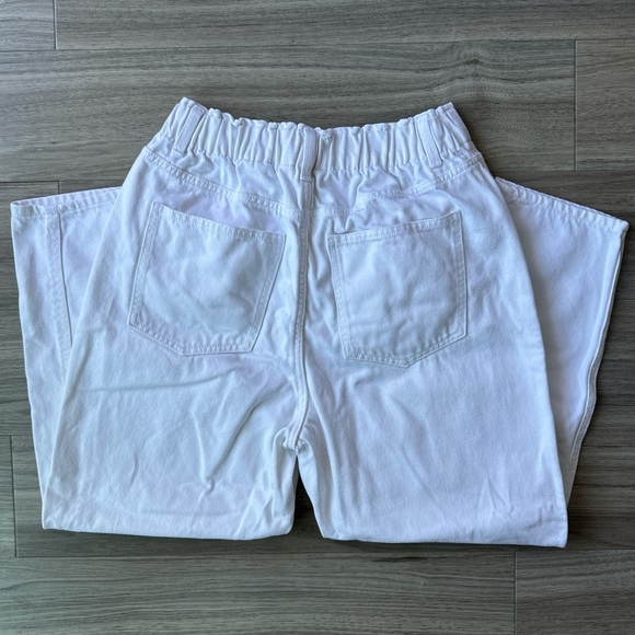 H&M White Straight Leg Elastic Waist Denim Jeans Size 10 - Picture 2 of 6